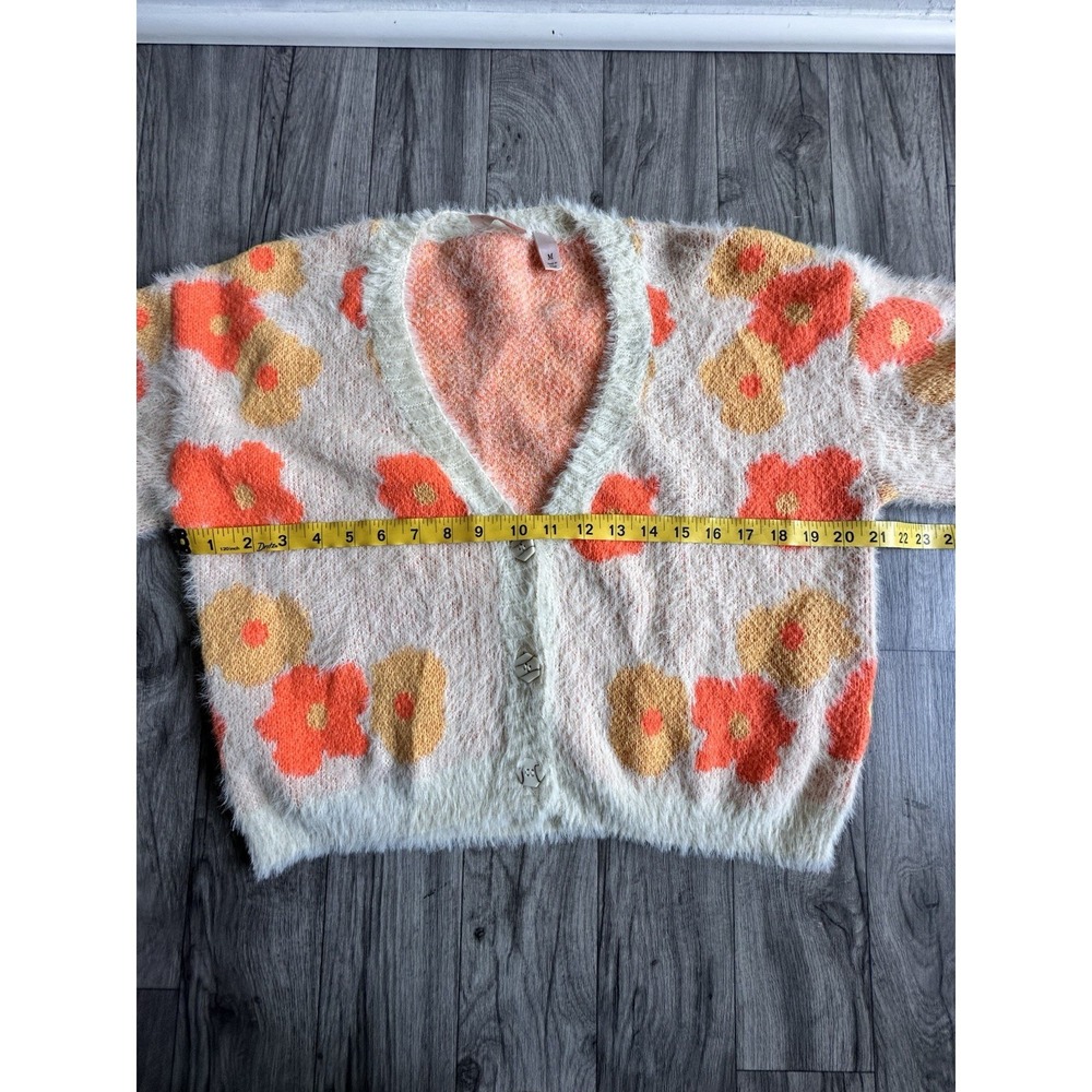 Willow + Root Floral Fuzzy Cardigan Sweater - Talla M - Boho Retro Style. - Picture 10 of 16